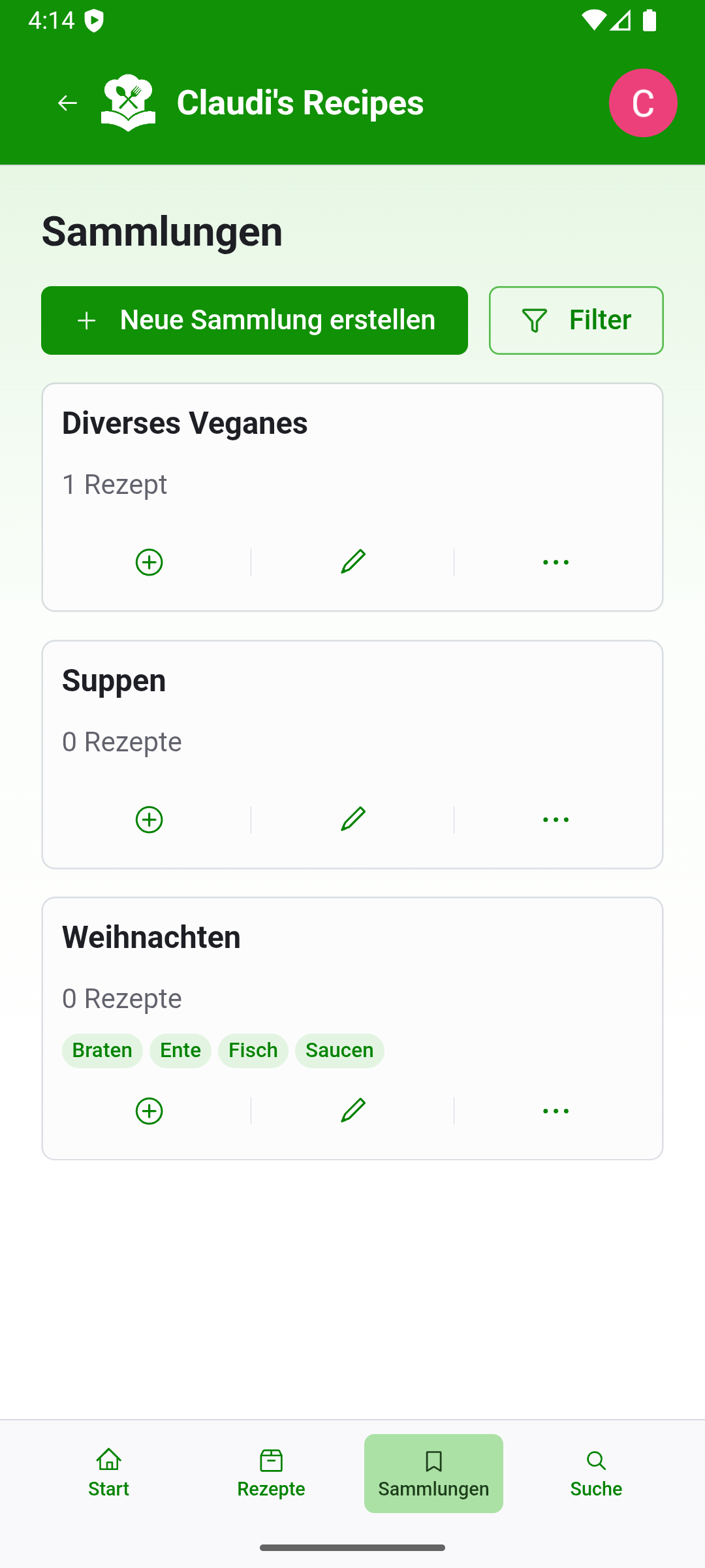 Recipe Collection Screenshot